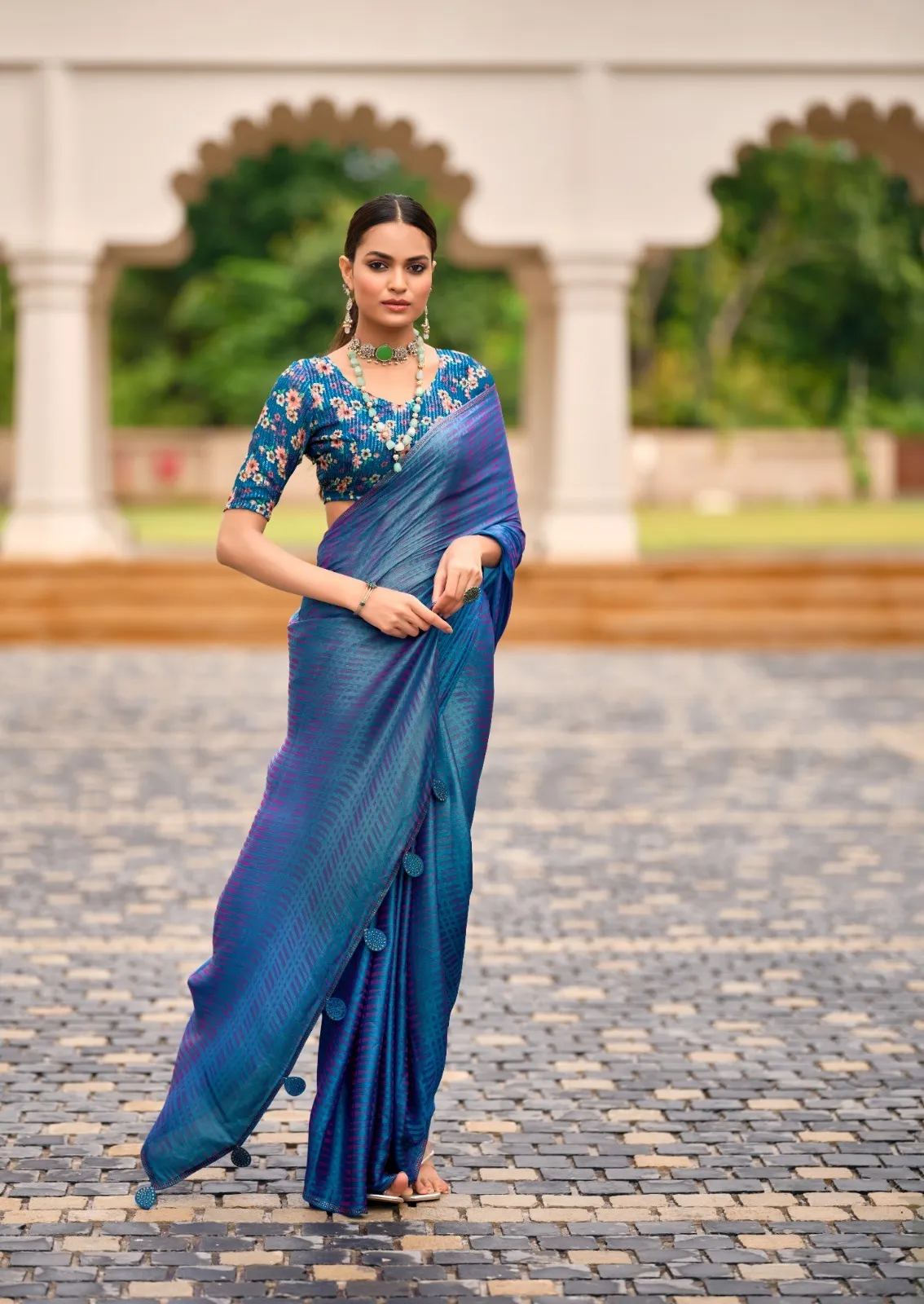 New Satin Silk Premium Saree - Image 8 in Surat
